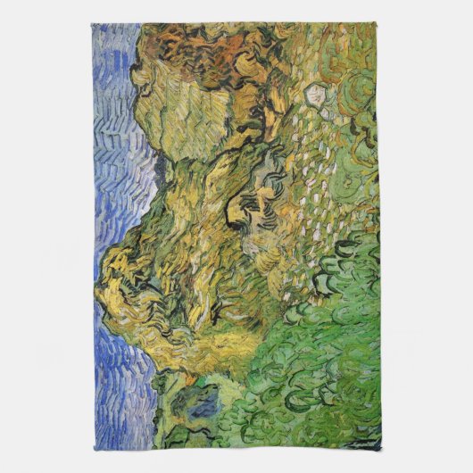 Veld met Wheat Stacks van Vincent van Gogh Theedoek (Verticaal)