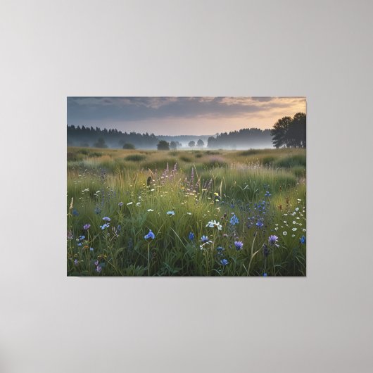 veld met wilde bloemen canvas afdruk (Voorkant)