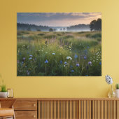 veld met wilde bloemen canvas afdruk (Insitu (Woonkamer))