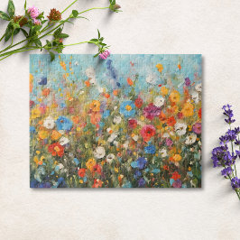 Veld met wilde bloemen legpuzzel