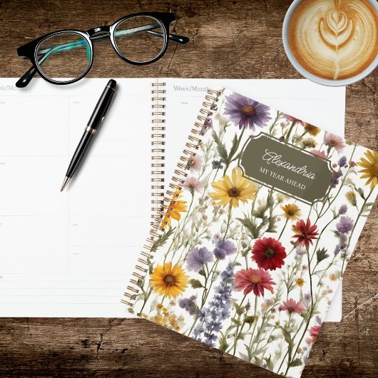 Veld met wilde bloemen uit het land planner
