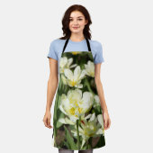 Veld met witte tulpen Foto Schort (Gedragen)