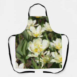 Veld met witte tulpen Foto Schort