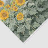 Veld met zonnebloemen decoupage links 153 tissuepapier (Detail)
