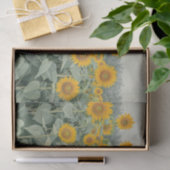 Veld met zonnebloemen decoupage links 153 tissuepapier (Geschenk)
