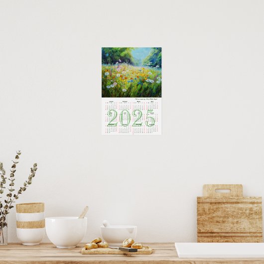 Veld op een zomerdag. Fine Art Kalender 2025 Poster (Keuken)