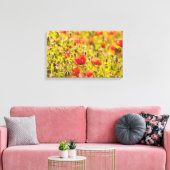 Veld papaver canvas afdruk (Insitu (Woonkamer))