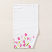 Veld roze Waterverf Flowers Bad Handdoek (Handdoek)