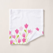 Veld roze Waterverf Flowers Bad Handdoek (Wasdoekje)
