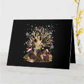 Veld Spaniel Kerstboom Lichtjes Xmas Pyjama Do Kaart (Gele Bloem)