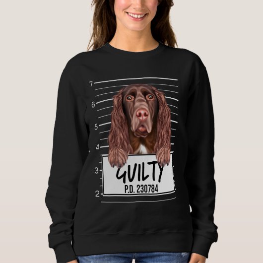 Veld Spaniel Mugshot Schuldig Hond Trui (Voorkant)