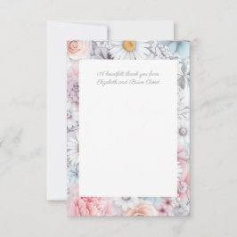 Veld van Bloemen Elegante Gedempte Klassieke Bloem Bedankkaart