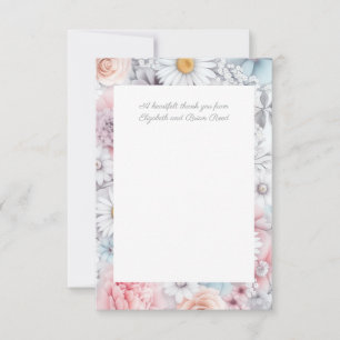 Veld van Bloemen Elegante Gedempte Klassieke Bloem Bedankkaart