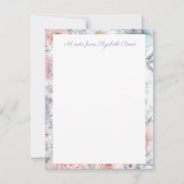 Veld van Bloesems Elegante Gedempte Klassieke Bloe Notitiekaartje