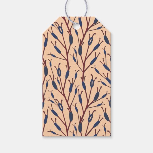 Veld van Cat Tails tegen een Perzik achtergrond Cadeaulabel (Voorkant)