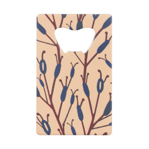 Veld van Cat Tails tegen een Perzik achtergrond Creditkaart Flessenopener