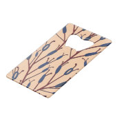 Veld van Cat Tails tegen een Perzik achtergrond Creditkaart Flessenopener (Achterkant Gekanteld)