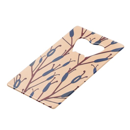 Veld van Cat Tails tegen een Perzik achtergrond Creditkaart Flessenopener (Achterkant Gekanteld)