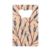 Veld van Cat Tails tegen een Perzik achtergrond Creditkaart Flessenopener (Achterkant)