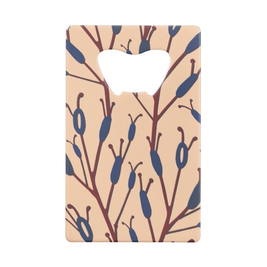 Veld van Cat Tails tegen een Perzik achtergrond Creditkaart Flessenopener (Achterkant)