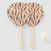 Veld van Cat Tails tegen een Perzik achtergrond Handwaaier (Voorkant en achterkant)