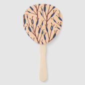 Veld van Cat Tails tegen een Perzik achtergrond Handwaaier (Achterkant)