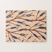 Veld van Cat Tails tegen een Perzik achtergrond Legpuzzel (Horizontaal)