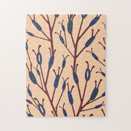 Veld van Cat Tails tegen een Perzik achtergrond Legpuzzel (Verticaal)