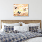 Veld van Coneflowers en Vlinders Canvas Afdruk (Insitu (Slaapkamer))