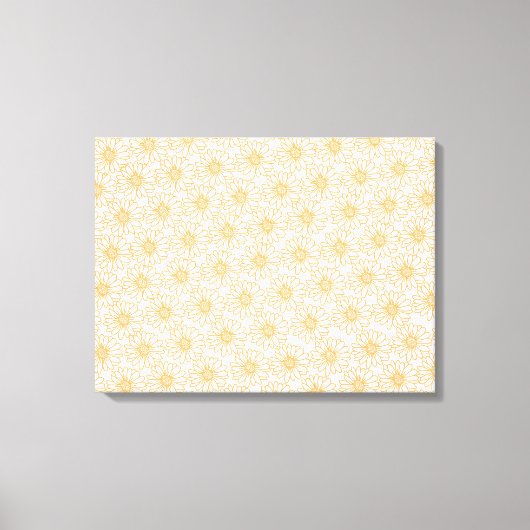 Veld van Daisies Canvas Print, Oranje Afdruk (Voorkant)