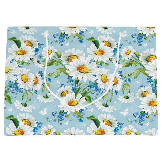 Veld van Daisies Gift Bag Large Cadeautasje (Voorkant)