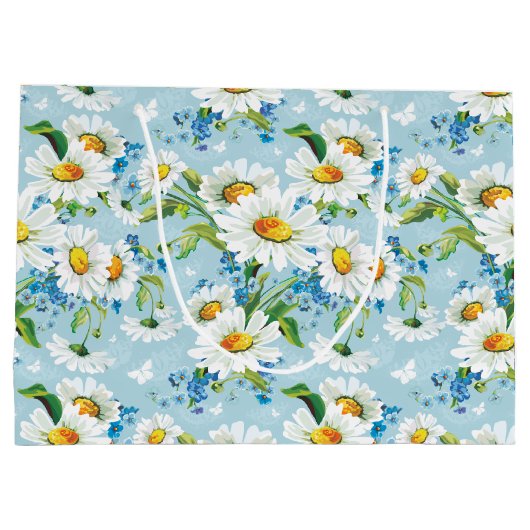 Veld van Daisies Gift Bag Large Cadeautasje (Achterkant)