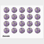 Veld van de Paarse lavender Flowers Ronde Sticker (Vel)