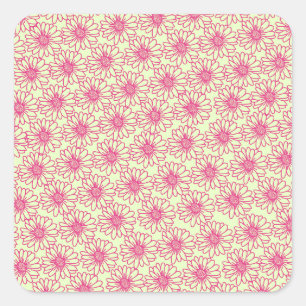 Veld van de Stickers van het Daisies Square, roze