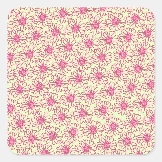 Veld van de Stickers van het Daisies Square, roze  (Voorkant)
