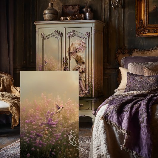 Veld van dromen, Vogelvliegen, Dusty Plum Floral Tissuepapier