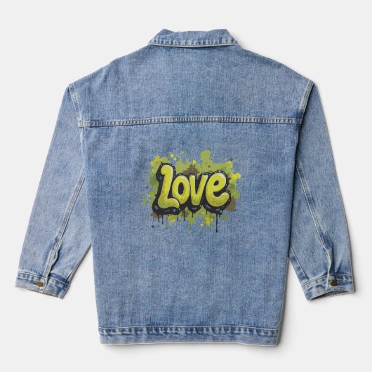 Veld van eindeloze liefde denim jacket (Achterkant)