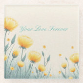 Veld van eindeloze liefde glazen onderzetter (Voorkant)