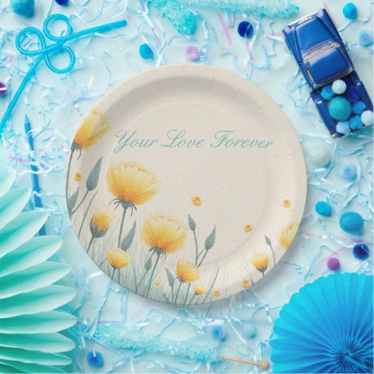 Veld van eindeloze liefde papieren bordje (Feest)