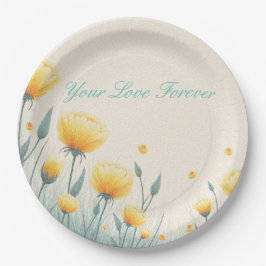 Veld van eindeloze liefde papieren bordje