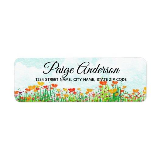 Veld van het label van het retouradres van wilde b (Voorkant)