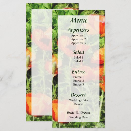 Veld van het menu Rode papavers... (Voorkant / Achterkant)
