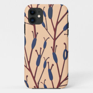 Veld van kattenstaarten tegen een perzik achtergro Case-Mate iPhone case