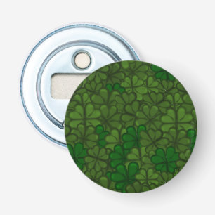 Veld van Klavertjes Digitaal Kunstpatroon St. Patr Button Flesopener
