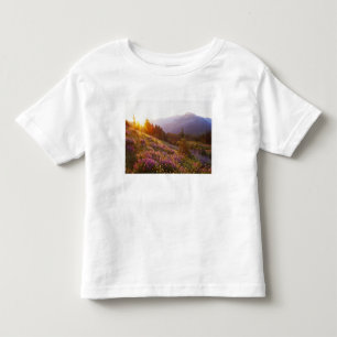 veld van lupine en Olympic Mountains bij Kinder Shirts