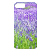 Veld van Paarse lavendelbloemen gepersonaliseerd Case-Mate iPhone Case (Achterkant)
