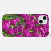 Veld van paarse tulpen iPhone hoesje (Achterkant horizontaal)