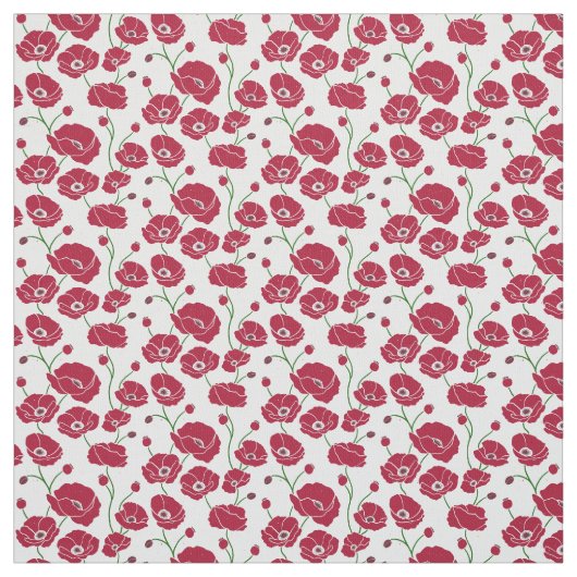 Veld van papavers rood stof (Swatch)
