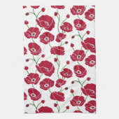 Veld van papavers rood theedoek (Verticaal)