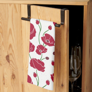 Veld van papavers rood theedoek